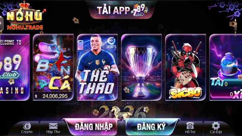 Giao diện các trò chơi Nổ Hũ hot nhất tại 789Club trên web